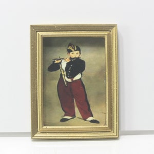 Dollhouse Art - Vintage Look Print of a Famous Painting in a Gold Frame