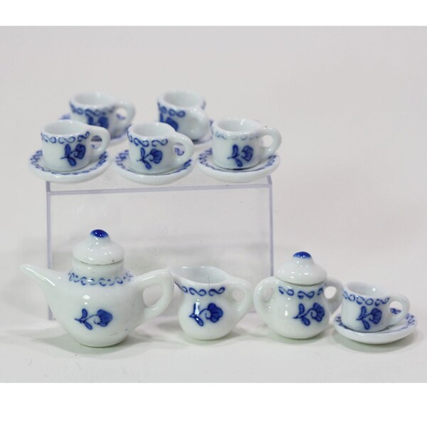 Miniature Blue and White Tea Set Etsy