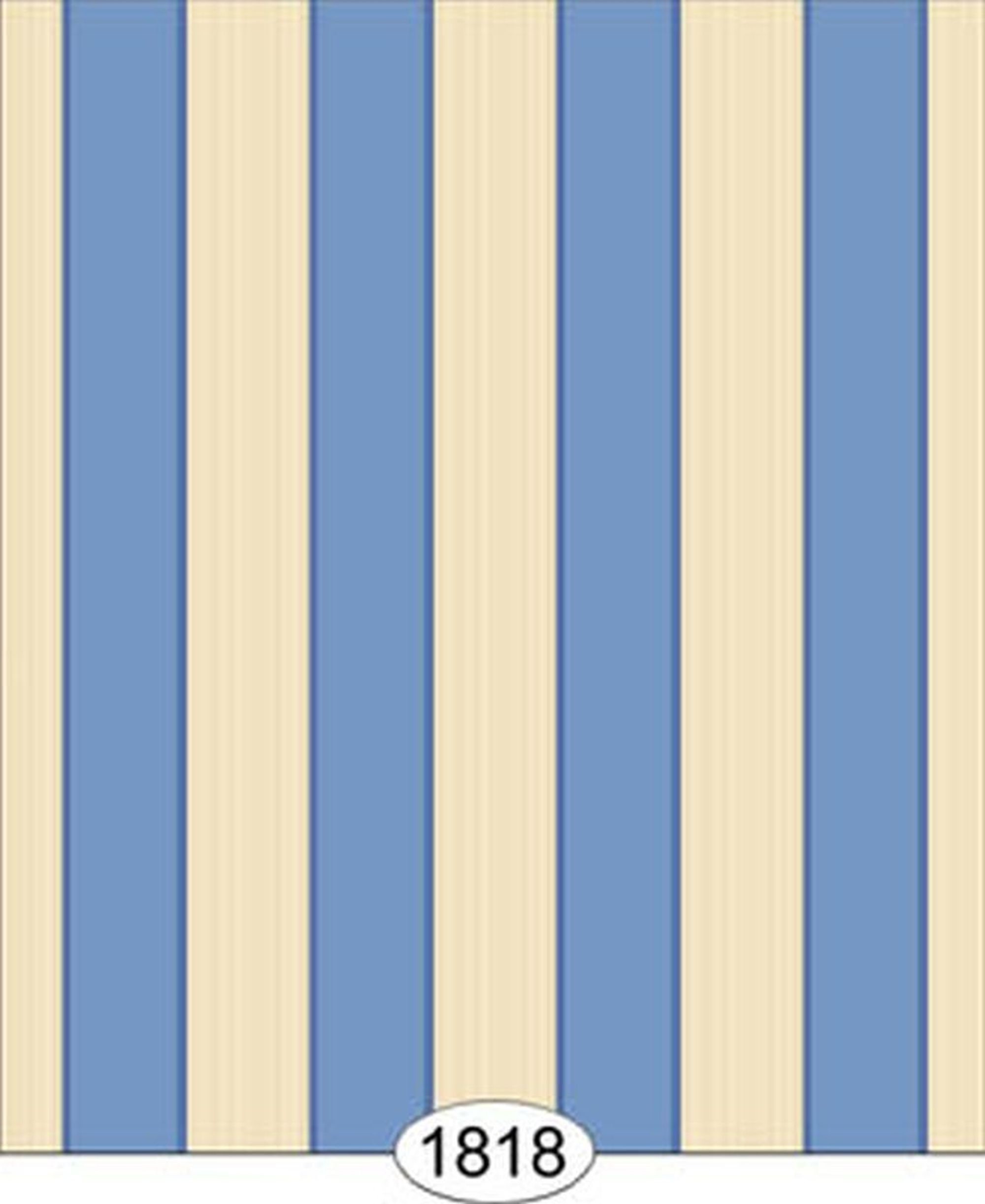 Dolls House Miniature Thick Blue Striped Wallpaper 