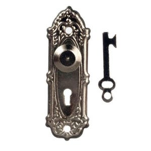 Dollhouse Miniature Black Finish Pewter Look Opryland Door Knob or Door Handle