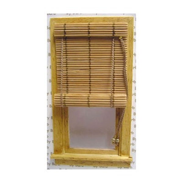 Dollhouse Miniature Working Bamboo Roll Up Shade For Windows by Barb