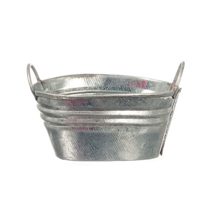 Dollhouse Miniature Tin Metal Wash Bucket by Town Square Miniatures