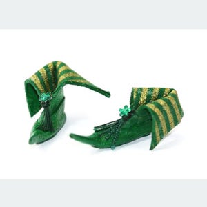 Dollhouse Miniature 1:12 Pair of Green Elf Boots by Sylvia Rountree