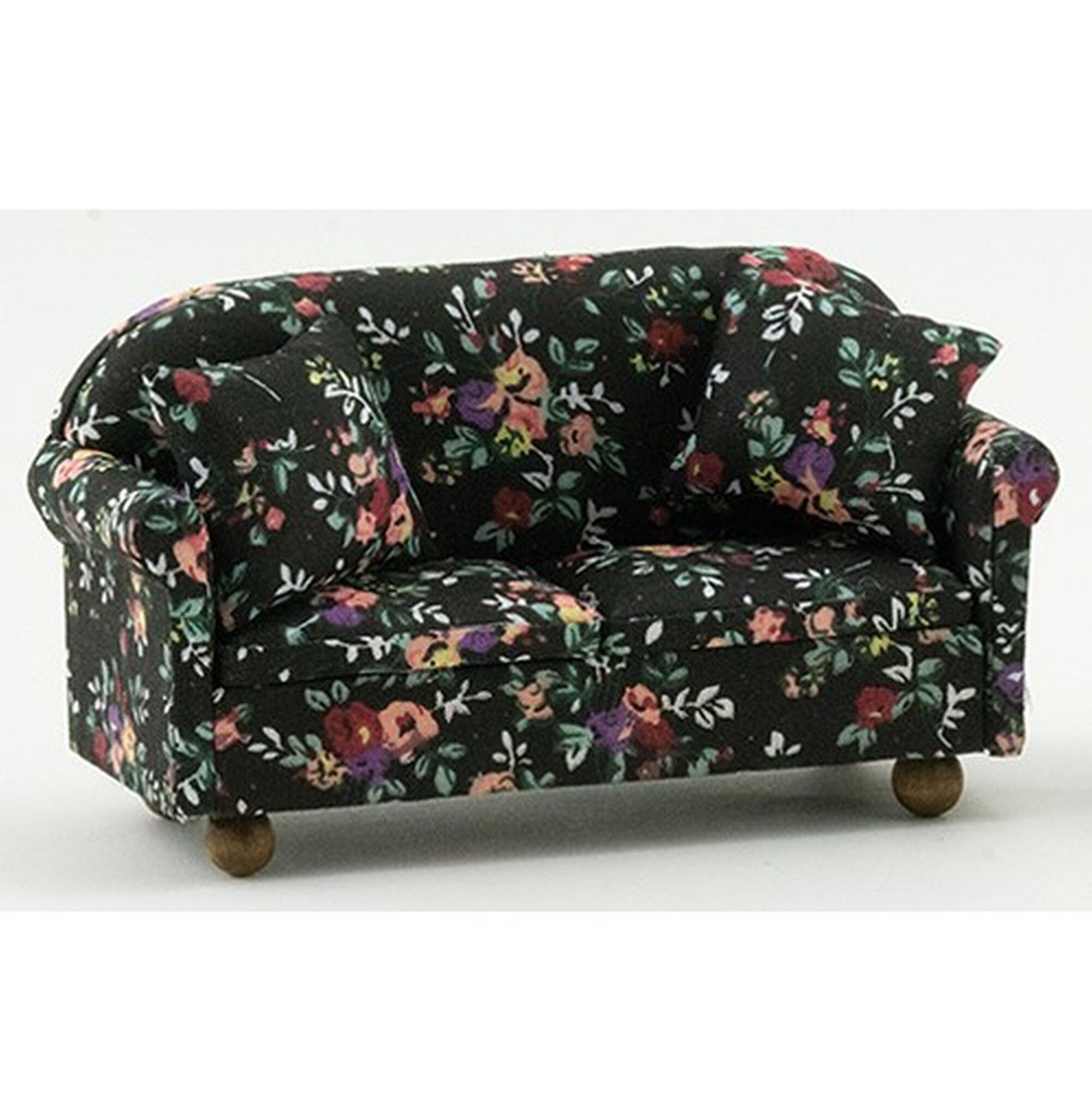 Black floral sofa deals