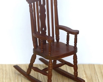 Miniature  Walnut Traditional Style Rocking Chair