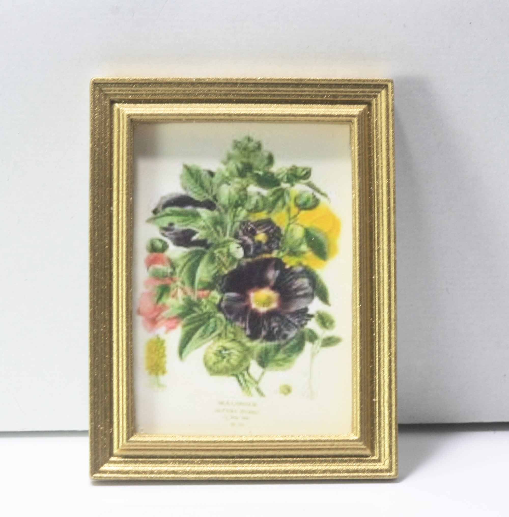 Dolls House Botanical Orange Picture Painting - Gold Frame Miniature Accessory 1:12 Scale - View #4