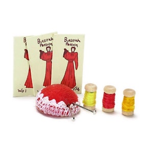 Dollhouse Miniature Sewing Kit with Pincushion