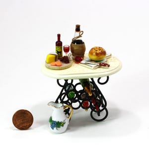 Dollhouse Miniature Wine Tasting Table by Reutter Porcelain