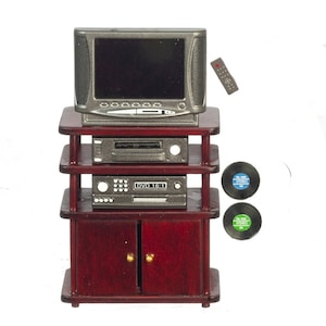 Mahogany Wood Entertainment Center by Town Square Miniatures