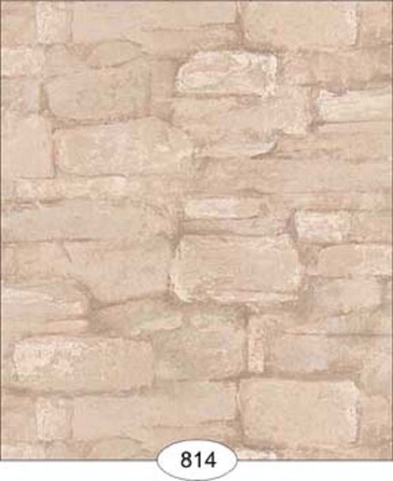 Dollhouse Wallpaper Flat Stone in Tan