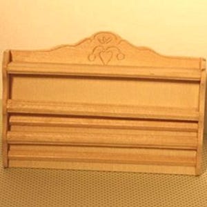 SaLe!!!   Dollhouse Miniature  Wall Plate Rack in Unfinished Wood