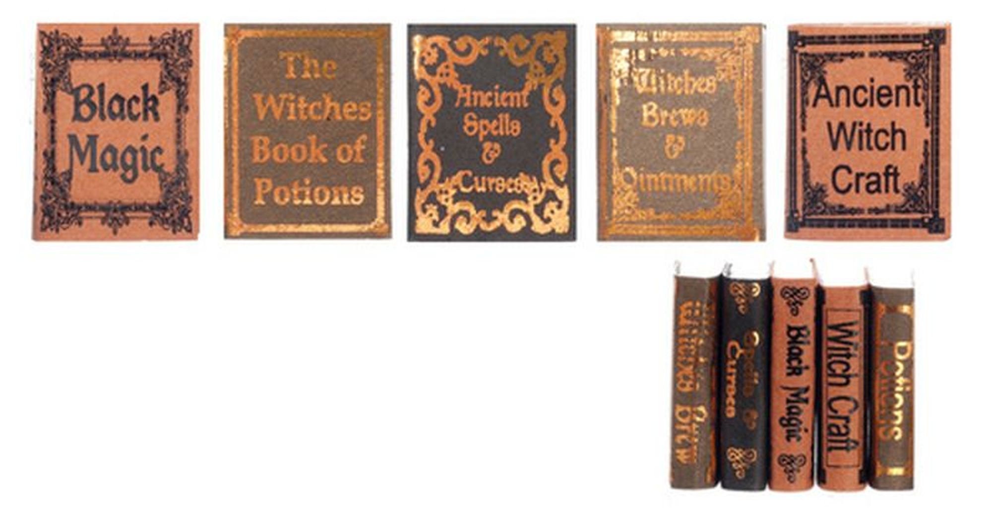 A Novel Idea #212 Dollhouse Miniature Witch Reference Books #1 5 Books 