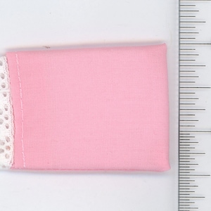 Dollhouse Miniature Pink Pillow with White Lace