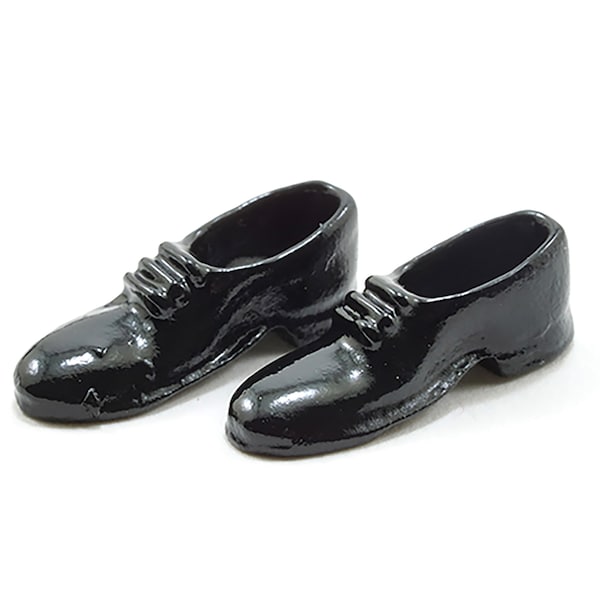 Dollhouse Miniature Pair of Black Men's Dress Shoes