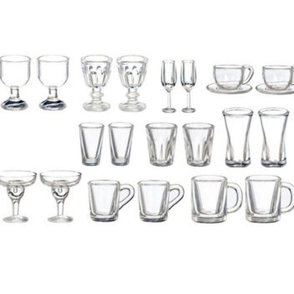 Dollhouse Miniature 1:12 Scale 22 Piece Glassware Set by Miniatures World