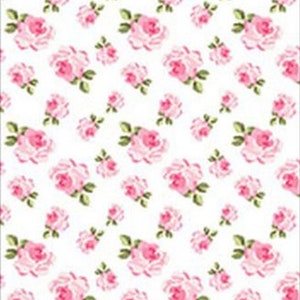 Dollhouse 1:12 Scale Wallpaper - Tea for Two - Floral Toss White
