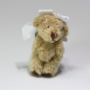 Dollhouse Miniature Soft & Fuzzy Teddy Bear with Bow