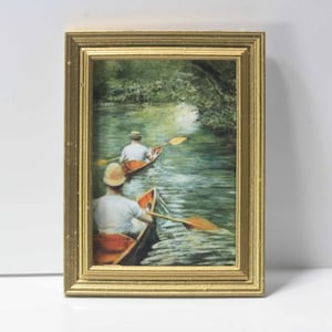 Dollhouse Art - Renoir Boating Scene in a Gold Frame