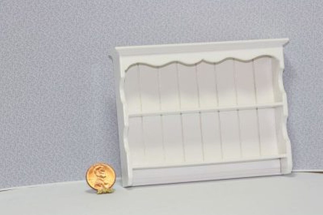 Dollhouse Miniature White Painted Wood Kitchen Wall Shelf - Etsy