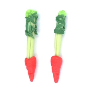 Dollhouse Miniature Set of Two Garden Fresh Carrots