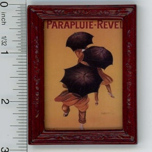Dollhouse Miniature Dark framed picture of famous French poster