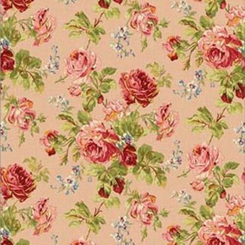 Dollhouse Wallpaper Pink Floral Rose Garden Etsy