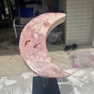 Brazilian Pink Amethyst Quartz Crystal Moon