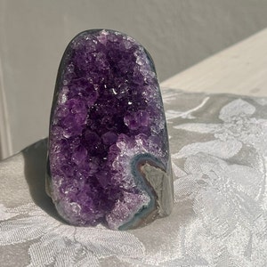Beautiful Quality Uruguayan Amethyst Crystal Geode with Polished edges