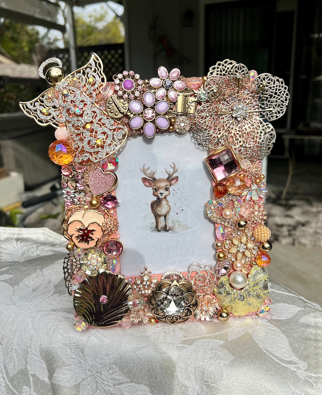 Prettu Frame Pretty 3 1/2 X 5 Jewel Embellished Picture Frame - Etsy