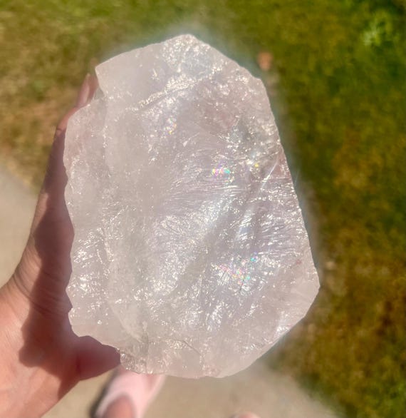 天然石 ヒマラヤ水晶 フリーフォーム 美しい虹が輝く大きなヒマラヤ産透明水晶フリーフォーム原石 - Etsy 日本