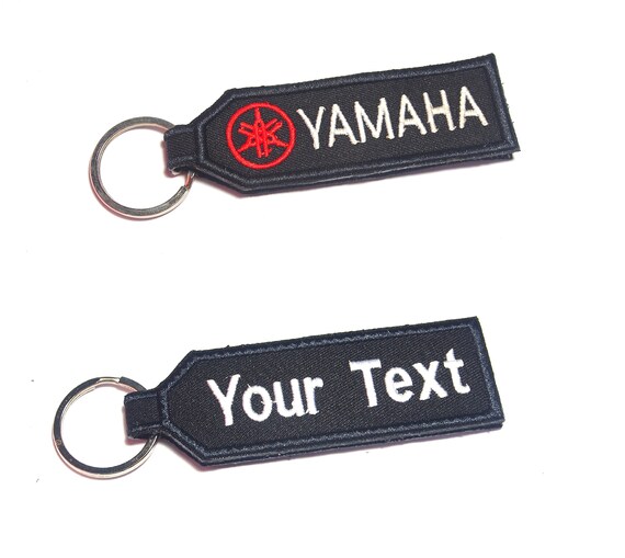 Custom Name tag Yamaha Racing Biker Motorcycle Embroider Keychain Key Holder