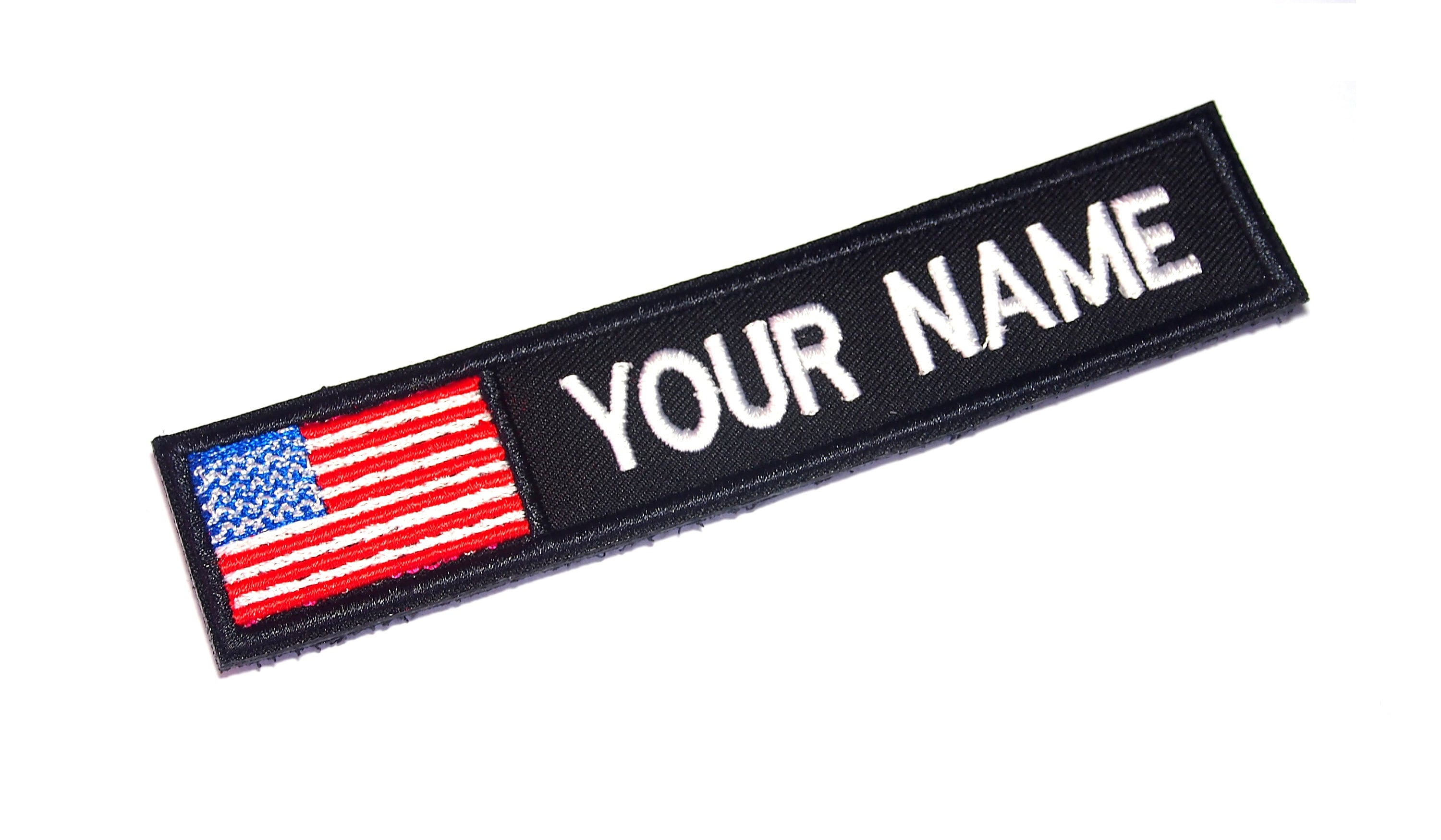 USA Flag Custom Name Tag Name Tape Embroidered Patch Etsy