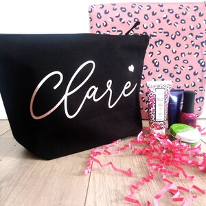 Large Personalised Make Up Bag Present For Bridesmaid, Flower Girl, Mum, Sister, Friend Gift