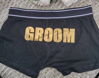 Personalised Wedding Day Boxers, Groomsmen Gift, Fun Property of the Bride Underwear, Bride to Groom Gift, Usher, Father Of The Bride