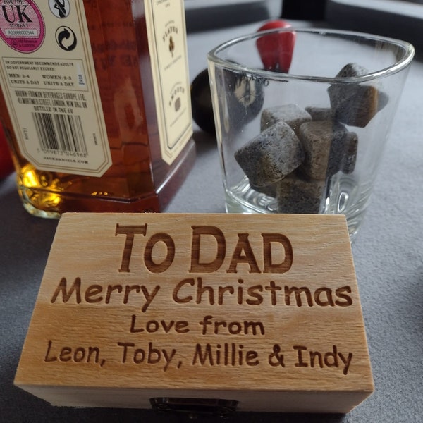 Whiskey stones, Personalised 8 Cubes, Whiskey Rocks, Present For Dad, Gift For Christmas, Fathers Day, Birthday