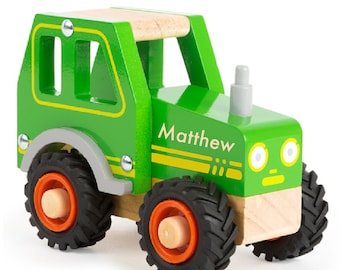 PERSONALISED NAME Gift Yellow Combine Harvester Farm Toys Boys Toy Present Boxed 