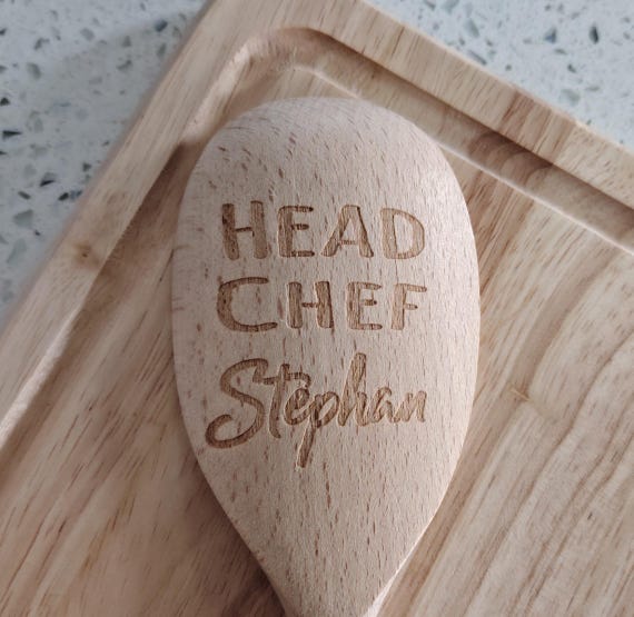 Cucchiaio Da Forno In Legno Con Design Chef – Regalo Divertente Per Appassionati Di Cucina – 30 Cm, Legno Duro