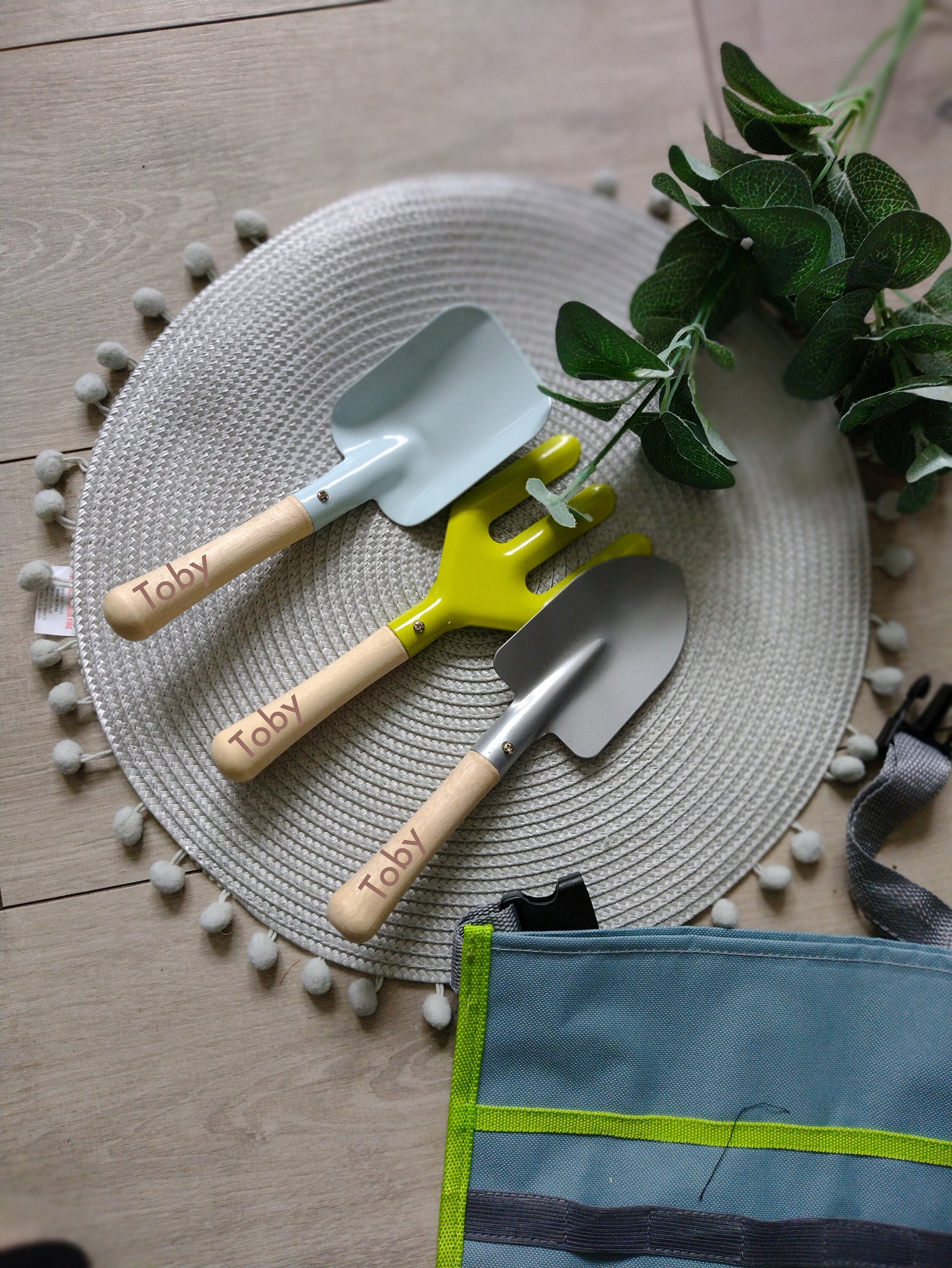 Kids Personalised Garden Tool Set Engraved Childrens Wooden Etsy