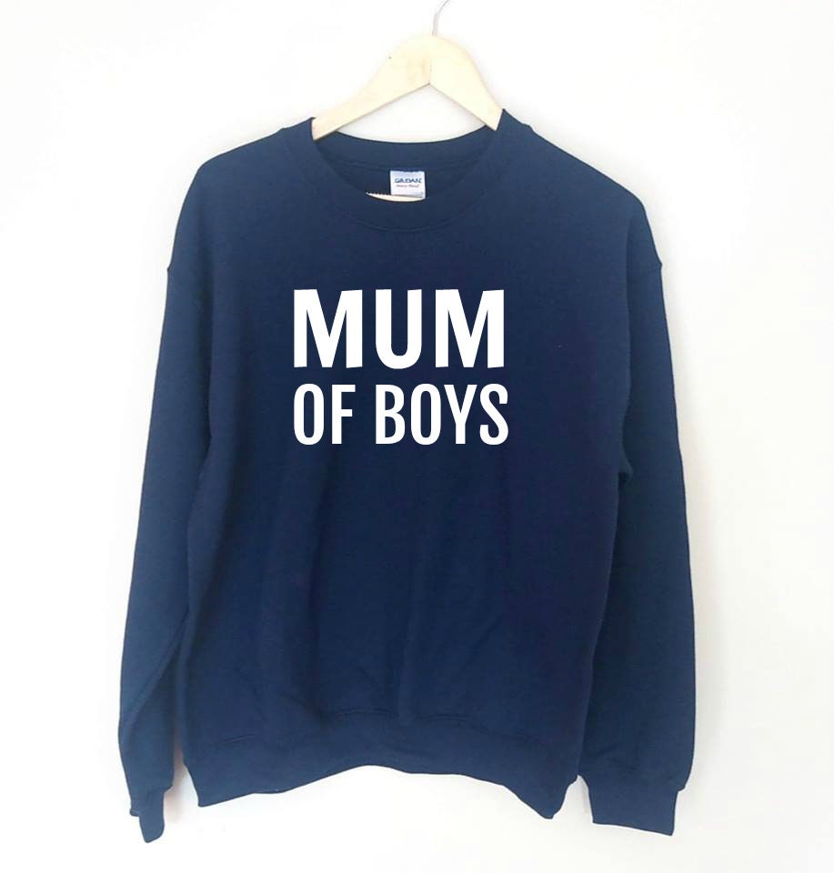 Mum Of Boys Less Drama Than Girls Womens Printed Hoodie Great Gift For Her S-XXL