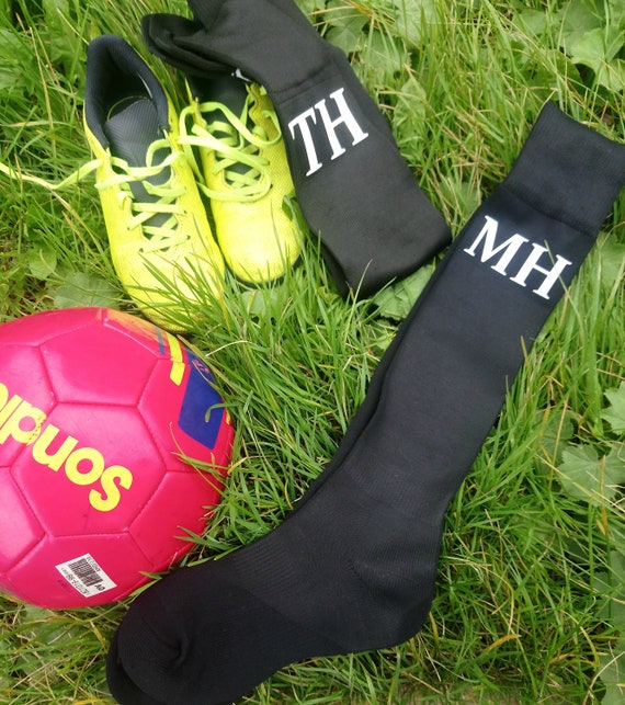 Calcetines de fútbol iniciales personalizados para niños Equipo Calcetín  niño niña Negro Calcetines de fútbol Regalo para niños amantes del fútbol -   México