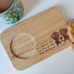 Boarder Collie Tea And Biscuits Serving Board Gift, Collie Gift, Puppy Present, Dog Lover, Coffee Gift