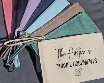 Portapassaporto familiare, portadocumenti da viaggio personalizzato, organizer da viaggio, custodia in similpelle