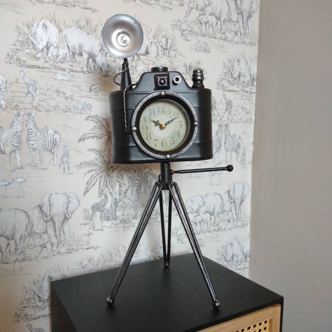 Vintage Style Camera Mantel Clock Quirky Decor Fun Etsy UK