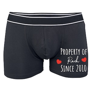 Funny Mens Propiedad personalizada de Boxers Regalo de cumpleaños de San Valentín Regalo de broma