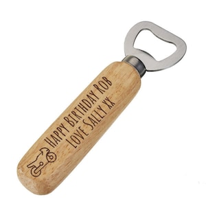 Personalised Engraved Happy Birthday Bottle Opener 18th Gift 21st 30th Motorbikel Lover Present
