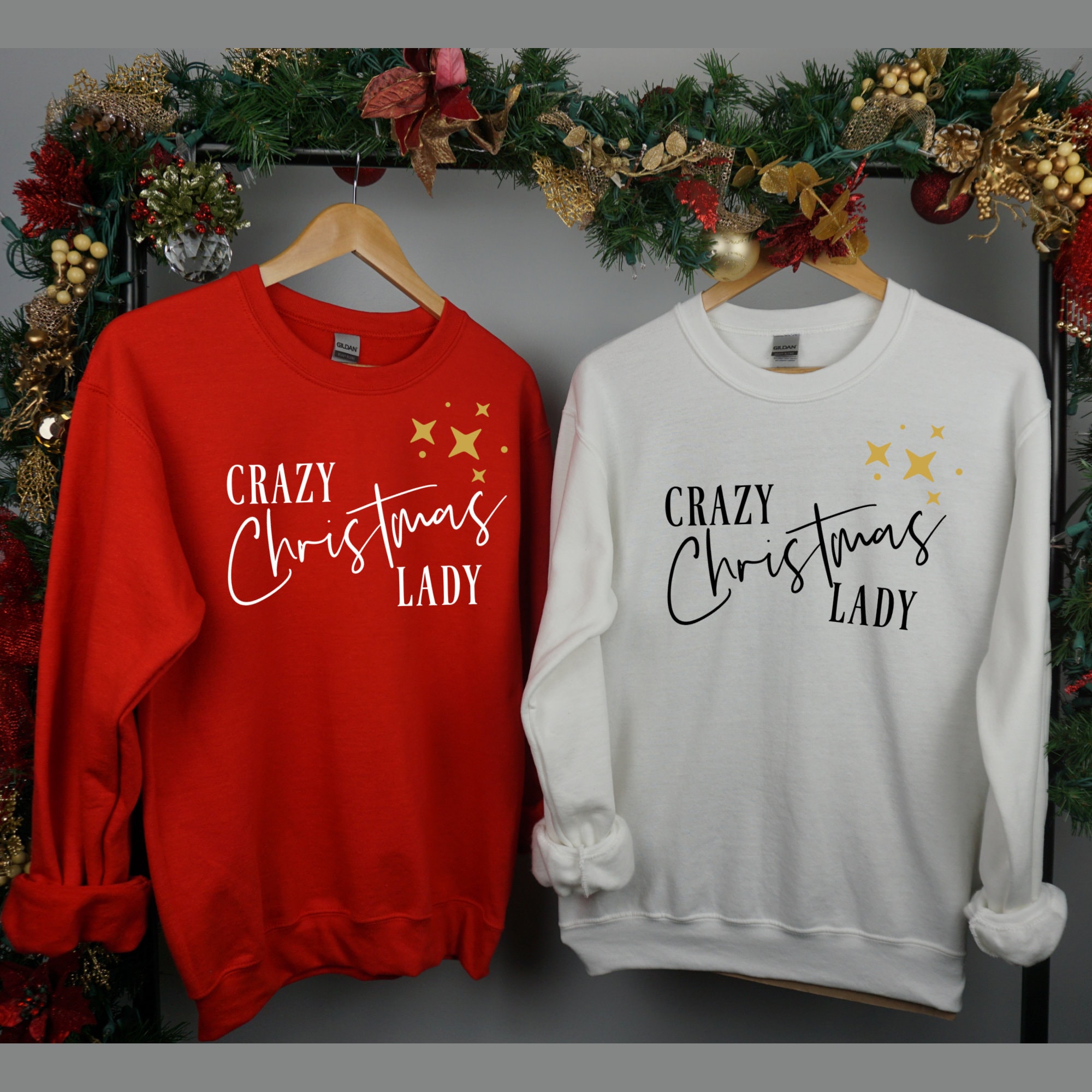Crazy Christmas Lady Sweatshirt Fun 