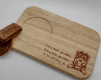 Rottweiler Tea And Biscuits Serving Board Gift, Rottie Gift, Rottweiler Present, Dog Lover