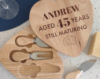 Personalised Age Cheeseboard, Cheese Lover Gift, Cheese Set, Birthday Present, Gift For Him, Gift For Her, Any Name, Fun Gift
