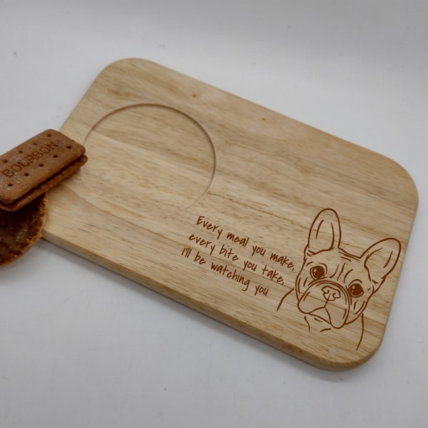 Franse Bulldog Thee En Koekjes Serveerplank Gift, Frenchie Gift, Bulldog Aanwezig, Hond Lover