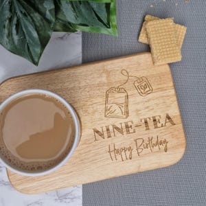 Ninetieth Birthday Present, Tea and Biscuit Serving Board, 90th Birthday Gift, Present For Friend, Tea Lover, Big 90, Grandma, Nana, Aunt